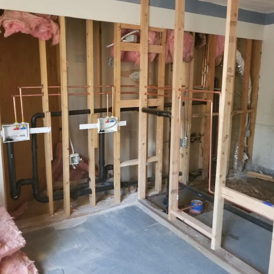 Copper pipe rough-in and plumbing installation in Anchorage